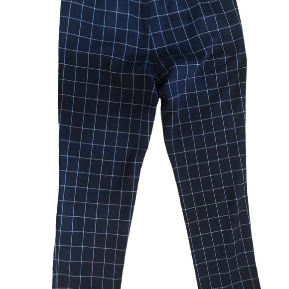 J Jill Window Pane Essential Cotton Stretch Pant Sz. 12 Navy Blue Straight Leg - Picture 3 of 7